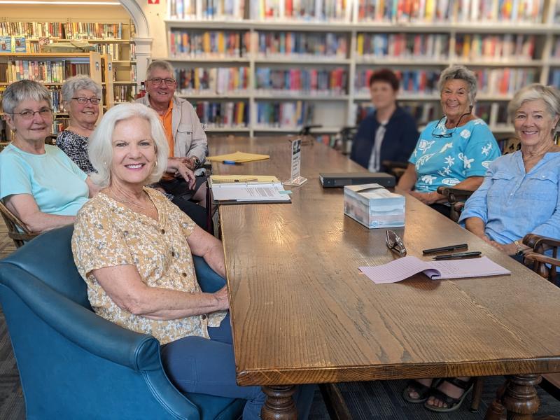 From left, Joanne Hammond, Jane Homer, Glenn “Sam” Stevens, Michael Pollard, Roberta Matchett, Meridith Watts and Lee Hammon. CANDI JONETH/Boothbay Register