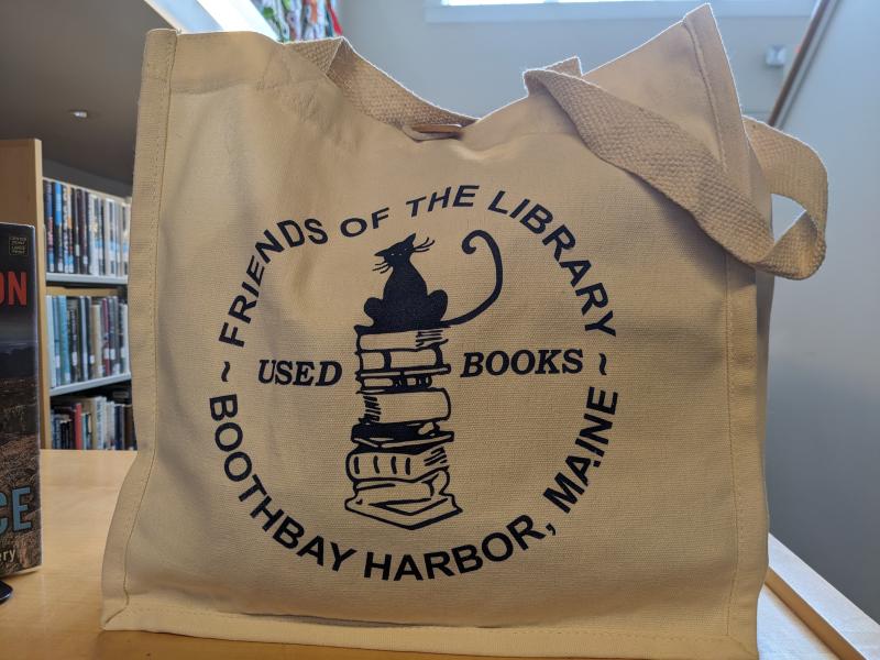 Friends of the Library sells book bags at the library and bookstore. Proceeds go to the BHML general fund. CANDI JONETH/Boothbay Register