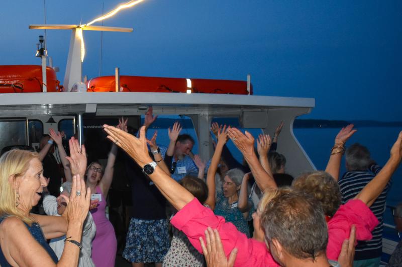 Music and merriment on the Cruising for Conservation boat ride. Courtesy of Kelsey Moon @kelseymoon14