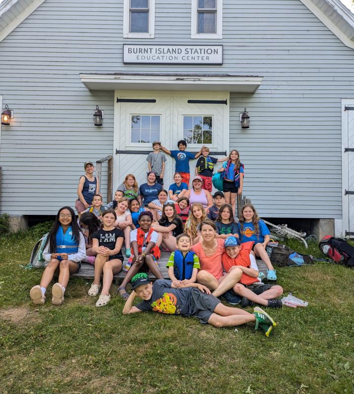 Campers at the Burnt Island education center. Courtesy of Jennifer Lassen