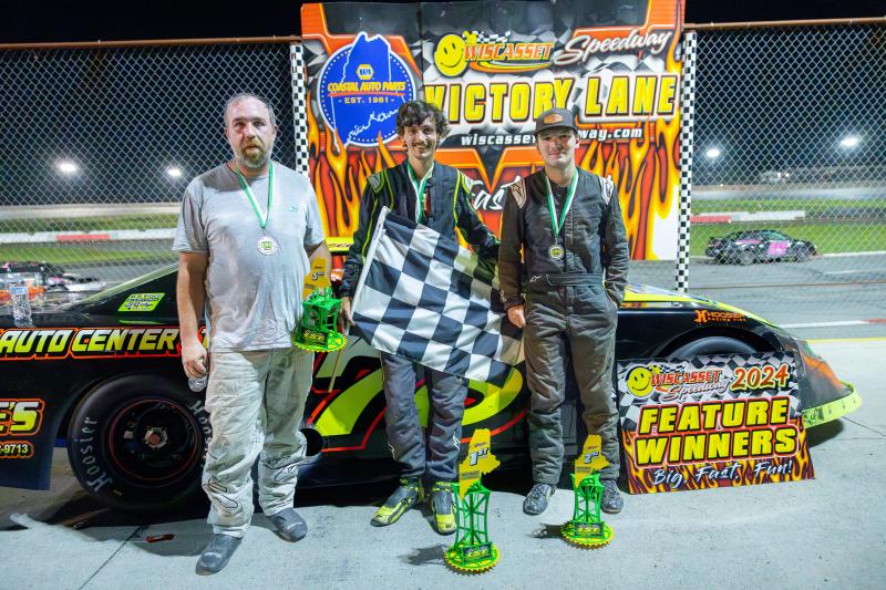 Late Model 75 Top 3, from left: Chris Burgess, Tiger Colby and Brett Osmond. Jasen Dickey Photography