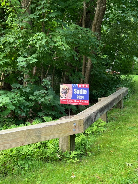 One of the lawn signs around the village. Courtesy of Cynthia Pappas
