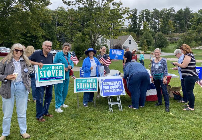 Local Democrats gather to celebrate the end of summer as Election Day draws closer. ISABELLE CURTIS/Boothbay Register