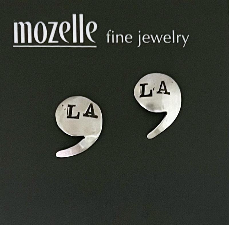 Mozzelle Fine Jewelry Comma-LA earrings are hand sawn and stamped in Deer Isle, Maine. Courtesy photo comma