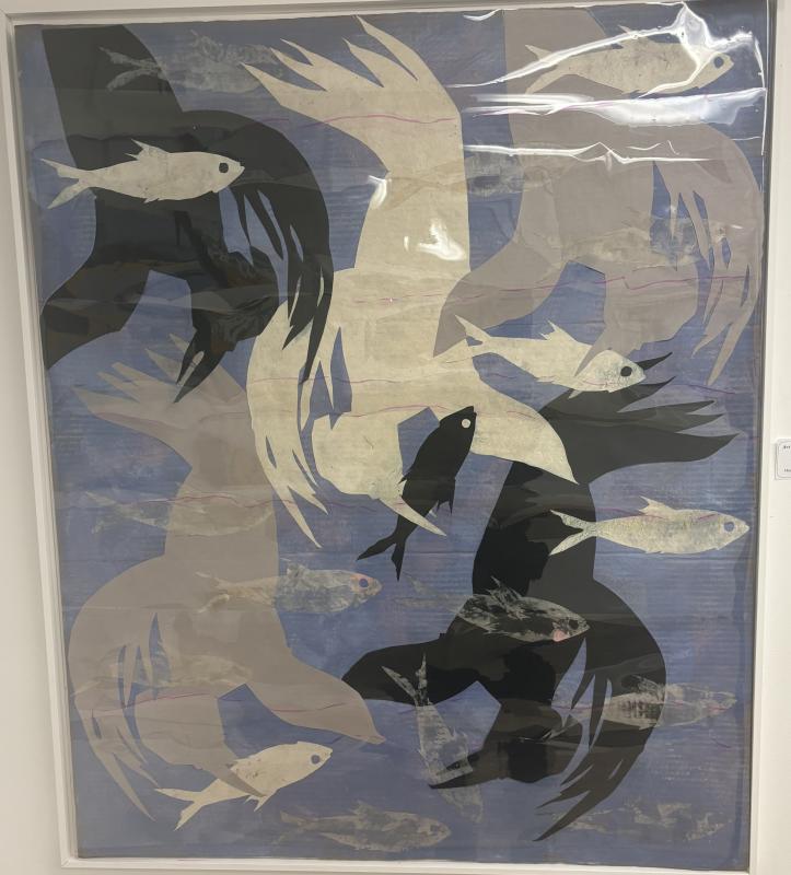 "Alewive Frenzy" mixed media by Patricia Bradley. "Alewive Frenzy" mixed media by Patricia Bradley.