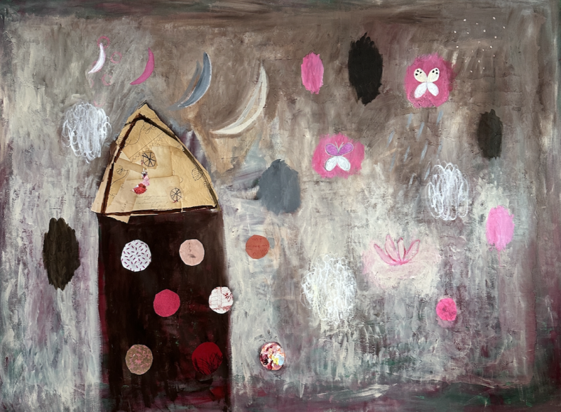 "Floating House Series: Butterflies and Lotus," "Winter Clothes Series: Inuit Anorak" - by Pam Smilow. Courtesy of the venue "Floating House Series: Butterflies and Lotus," "Winter Clothes Series: Inuit Anorak"- by Pam Smilow. Courtesy of the venue