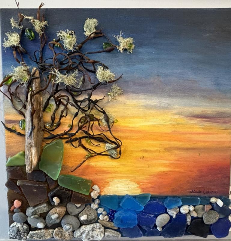 "Funky Sunset" - Linda Osborn mixed media. "Funky Sunset" - Linda Osborn mixed media.