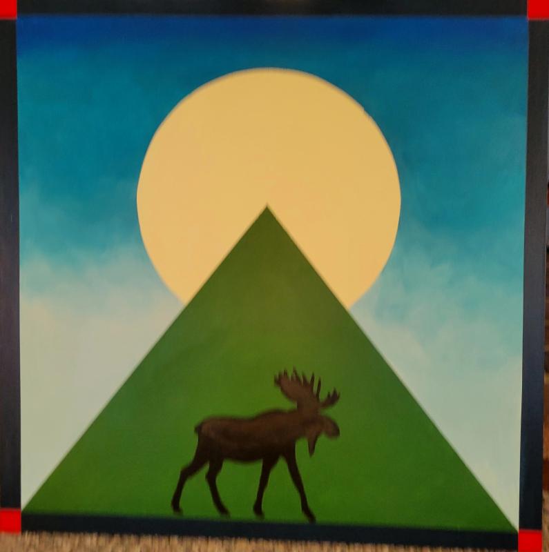 Full Moon Moose quilt by Vicki Reinecke. Courtesy image Full Moon Moose quilt by Vicki Reinecke. Courtesy image