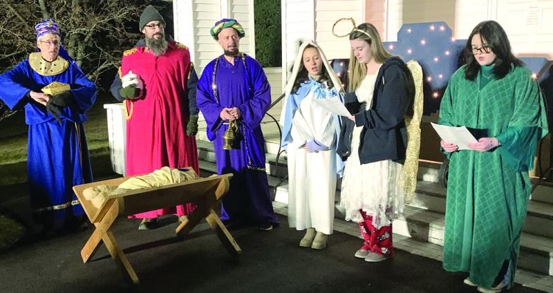 Our Lady of Queen of Peace performed a live nativity scene Dec. 7 as an Advent gift to the community. BILL PEARSON/Boothbay Register manger