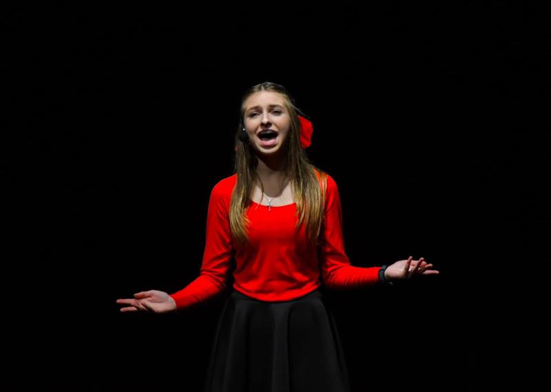 Jessie Ullo performing "Never Fall in Love with an Elf" from Elf, the musical. Jessie Ullo performing "Never Fall in Love with an Elf" from Elf, the musical.