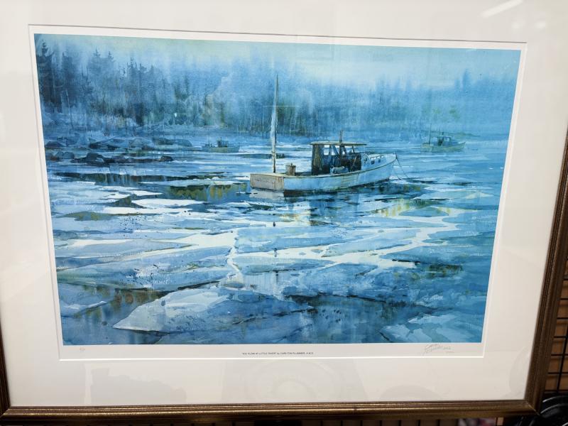 Carlton Plummer - "Ice Flow at Little River" - litho, pencil - signed and numbered proof by artist. Carlton Plummer - "Ice Flow at Little River" - litho, pencil - signed and numbered proof by artist.