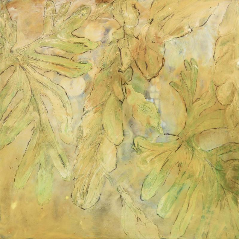 Debra Claffey - "Cut Crystal" - encaustic, oil, pigment stick, graphite, litho crayon on paper on panel. Courtesy of the artist Debra Claffey - "Cut Crystal" - encaustic, oil, pigment stick, graphite, litho crayon on paper on panel. Courtesy of the artist