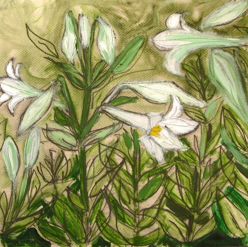 Debra Claffey, "Fleur-de-lis #1" - oil - graphite on paper, 18" x 18". Courtesy of the artist Debra Claffey, "Fleur-de-lis #1" - oil - graphite on paper, 18" x 18". Courtesy of the artist