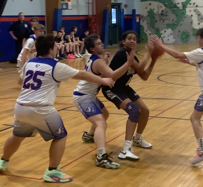 The Boothbay Wildcats struggled to score points Feb. 5 in a tightly contested Busline League Southern Conference Championship game versus Great Salt Bay in Damariscotta. BILL PEARSON/Boothbay Register bres