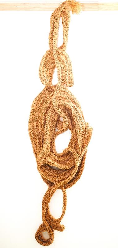 "Kundalini Rising II" - Sonja Weber Gilke - marine sisal, 64" x 18". Courtesy of the artist "Kundalini Rising II" - Sonja Weber Gilke - marine sisal, 64" x 18".