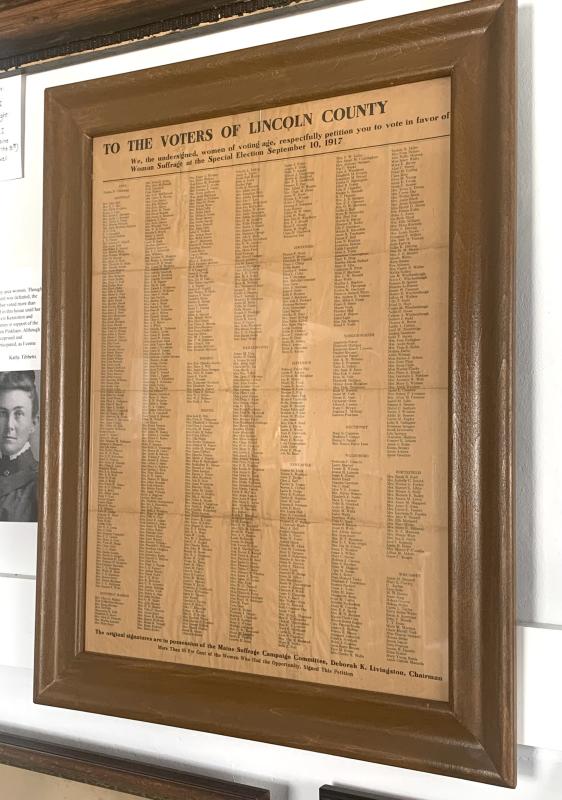A 1917 petition signed by local women showing support for a suffrage referendum. ISABELLE CURTIS/Boothbay Register A 1917 petition signed by local women showing support for a suffrage referendum. ISABELLE CURTIS/Boothbay Register