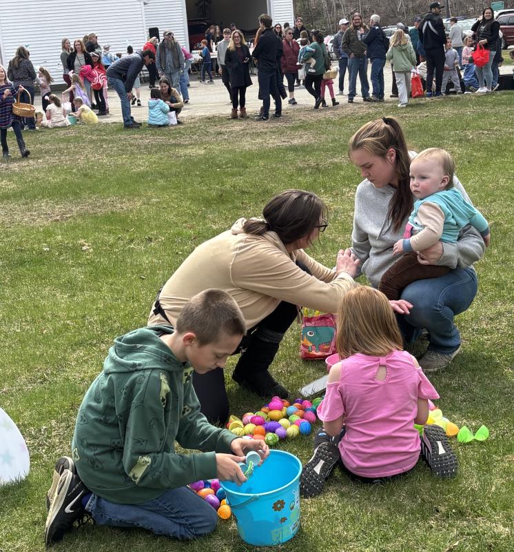 Families emptied the found eggs to be reused next year. LISA KRISTOFF/Boothbay Register LISA KRISTOFF/Boothbay Register