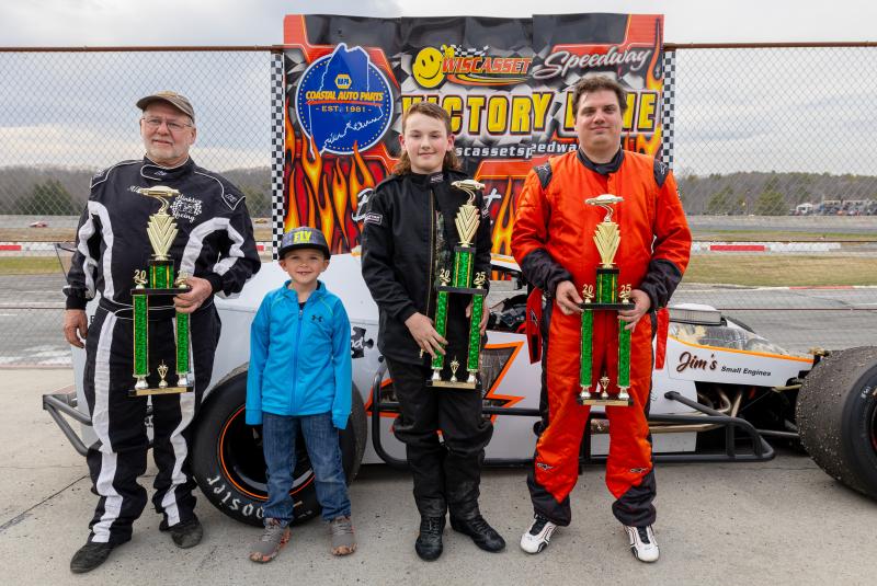 Crate Modified Victory Lane, from left: Allan Moeller, Jr. Official Karson Gervais, John Ricci and Ryan Phillips. Jasen Dickey Photography Crate Modified Victory Lane, from left: Allan Moeller, Jr. Official Karson Gervais, John Ricci and Ryan Phillips. Jasen Dickey Photography