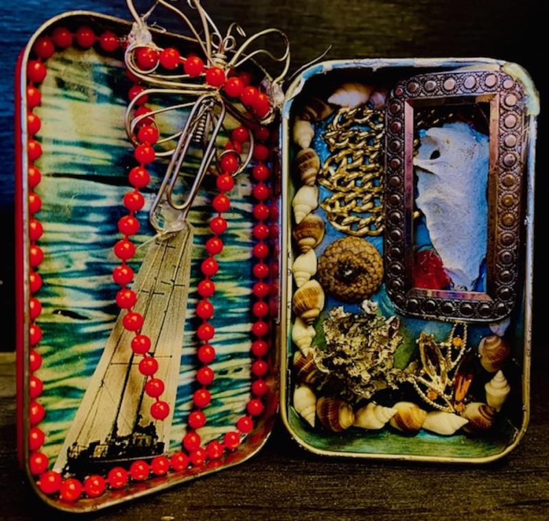 A pocket shrine (aka portable altar) by a student of Manon Lewis. Photo courtesy of Manon Lewis A pocket shrine (aka portable altar) by a student of Manon Lewis, Photo courtesy of Mrs. Lewis