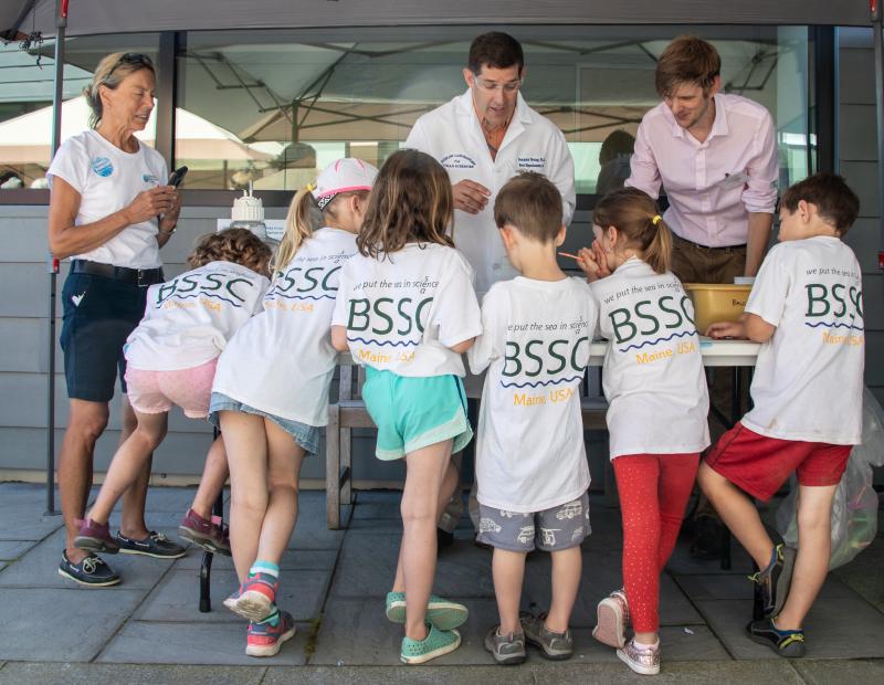 Children visiting from a Boothbay Sea and Science Center summer camp participate in an educational activity at Bigelow Laboratory’s annual open house with Senior Research Scientists Christoph Aeppli, right, and Ben Twining, middle. This year’s event is taking place in East Boothbay from 10 a.m. to 2 p.m. on July 11. Courtesy of Bigelow Laboratory for Ocean Sciences Children visiting from a Boothbay Sea and Science Center. Courtesy of Bigelow Laboratory for Ocean Sciences