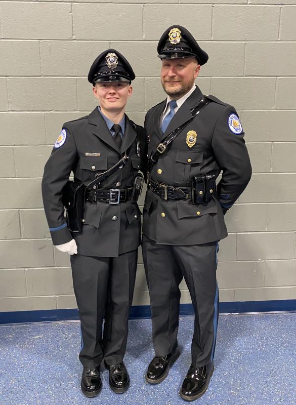 Strout and Chief Doug Snyder on her graduation day. Courtesy photo Strout and Chief Doug Snyder on her graduation day. Courtesy photo.