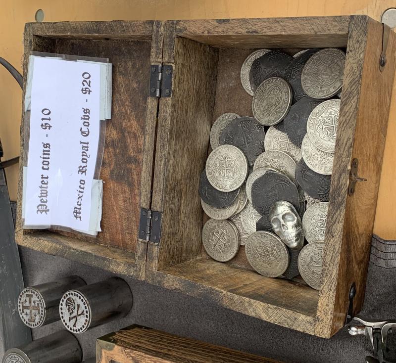 These are samples of coins created by Steve Lenhardt of Black Spot Guild. BILL PEARSON/Boothbay Register more coins