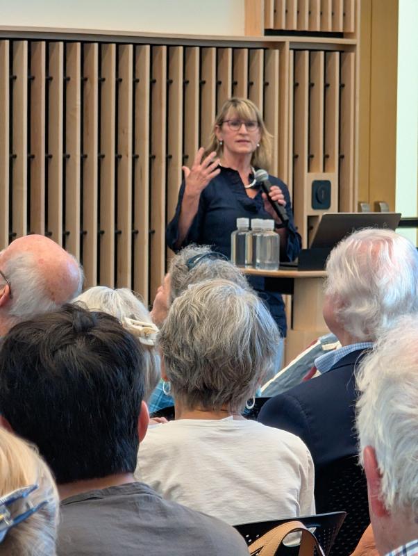 BLOS President and CEO Deborah Bronk. CANDI JONETH/Boothbay Register Whales in the Forecast: Using 21st Century Tools to Understand an Endangered Species.
