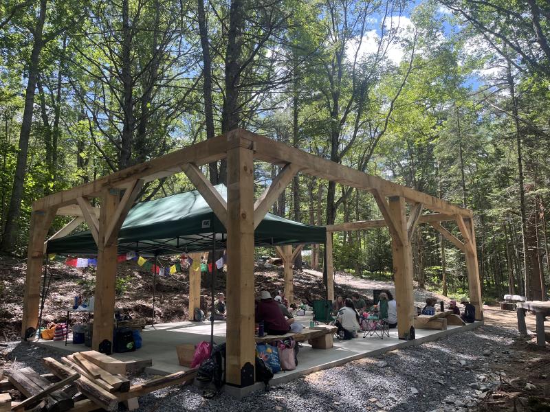 Hearty Roots' pavilion frame. Riley Stevenson photo