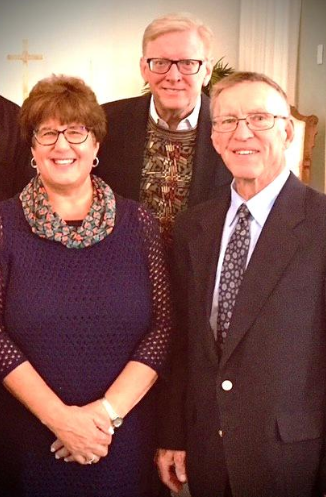 Pictured are, front, Wendy and Ted Hagarty, and back, Mark Thallander.