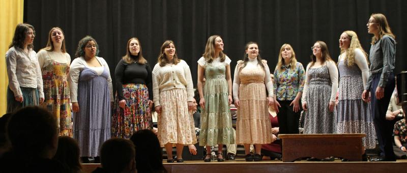 UMaine Renaissance Singing group also performed for the BRHS school. STEVE EDWARDS/Boothbay Register
