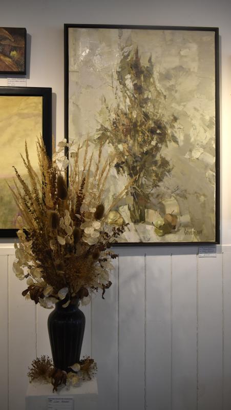Semenikkin - "White Still Life" - oil; BRGC floral arrangement Linda Redman