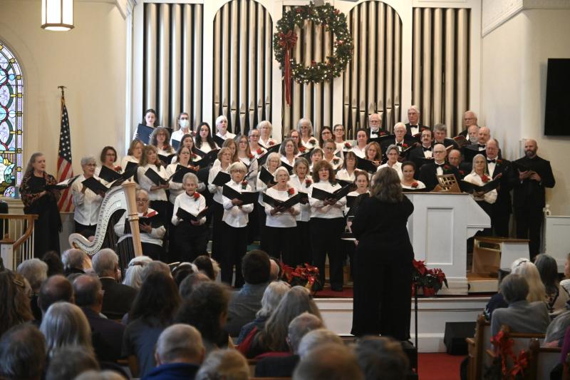 The Sheepscot Chorus preforming at the Congregational Church of Boothbay Harbor on a Christmas past. Courtesy of the Chorus