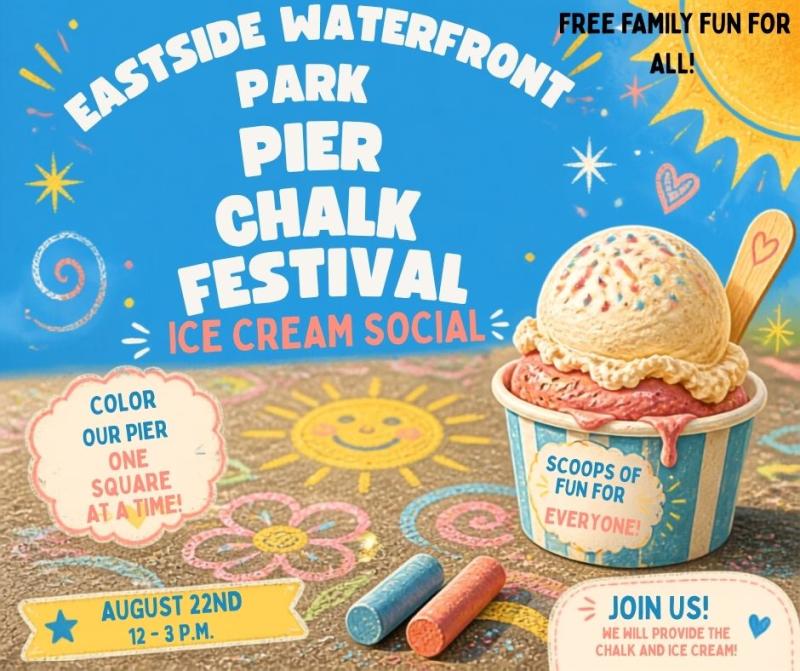 Families are invited to the Eastside Waterfront Park in Boothbay Harbor on Saturday, Aug. 22 from noon to 3 p.m. for chalk drawing and ice cream. Courtesy photo