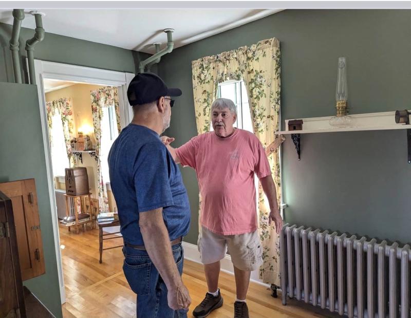 Steve McCullough talks about the family's life on the island. Nancy McCullough photo