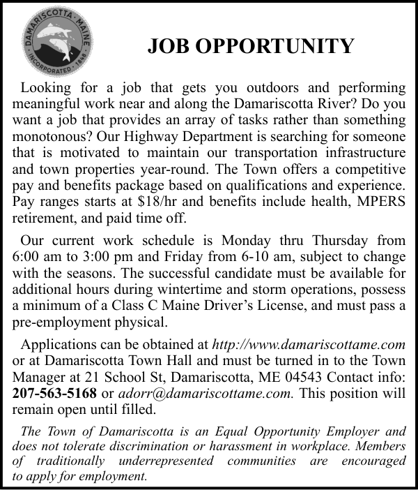 Town of Damariscotta Highway Laborer 
