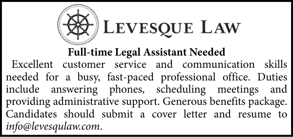 Levesque Law Full Time Legal Assistant 