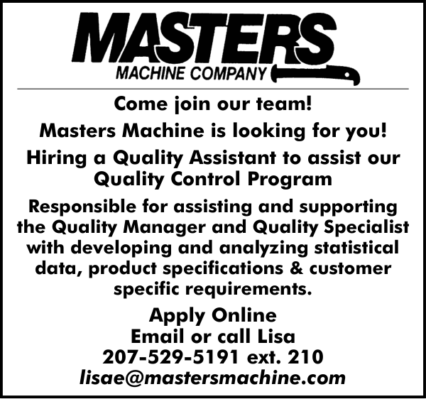 Masters Machine Quality Assistant