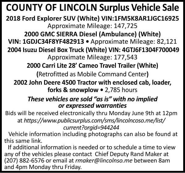 Lincoln County Sheriffs Surplus Vehicle 