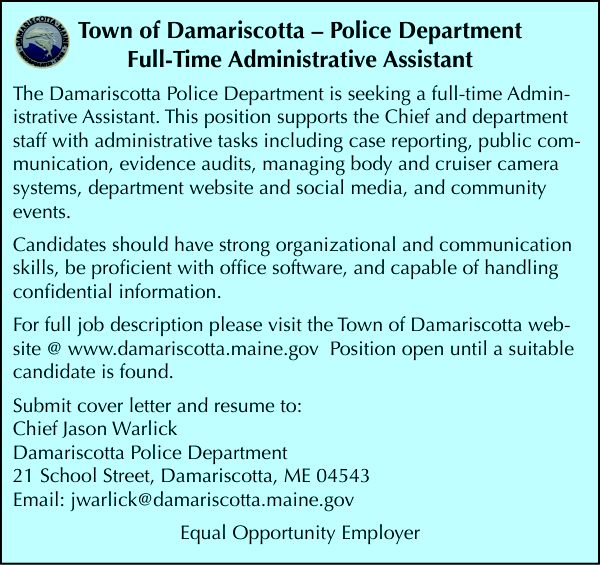 Town of Damariscotta - Full Time Adminstrative Assistant