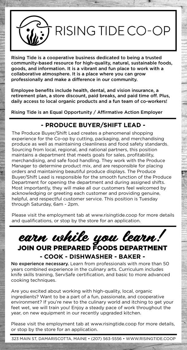 Rising Tide Produce Buyer and Shift Lead