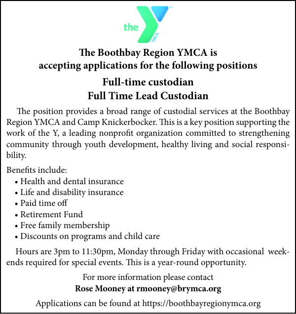 Boothbay Region YMCA Positions Available