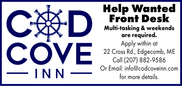 Front Desk Help Wanted Cod Cove Inn