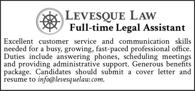 Levesque Law Full Time Legal Assistant 