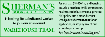 Shermans Bookstore Warehouse Team Member Wanted