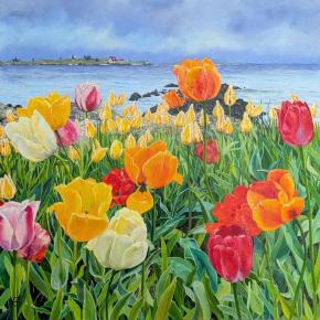 Charlotte Thibault, “Susan Taylor’s Tulips,” oil. Courtesy of BRA