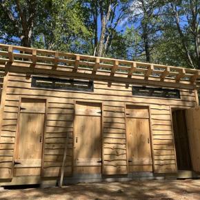 Hearty Roots' privy palace. Riley Stevenson photo