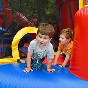 Children enjoying the bounce house at Field & Forest Family Fun Day. Courtesy of Peter Southwick