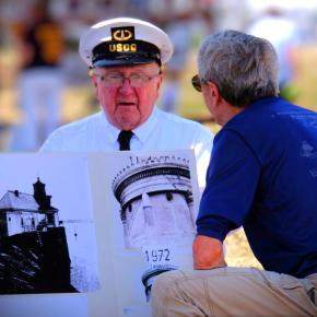Howard Wright speaks about Bug Light during a celebration in honor of its 150th year. Cathy Conroy photo. 