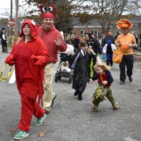 The start of the Halloween parade at the Boothbay Harbor Memorial Library Oct. 31. FRITZ FREUDENBERGER/Boothbay Register