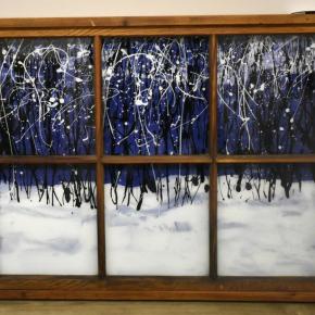 Kharris Brill, "Wintery View," oil on glass. 